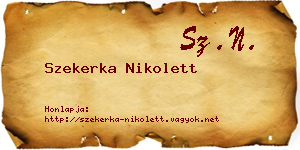 Szekerka Nikolett névjegykártya